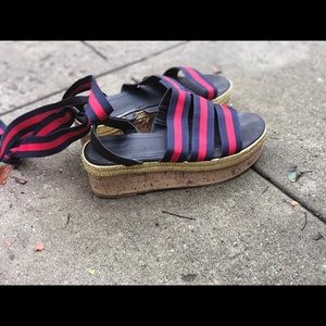 ASOS Blue & Red Strap Sandal